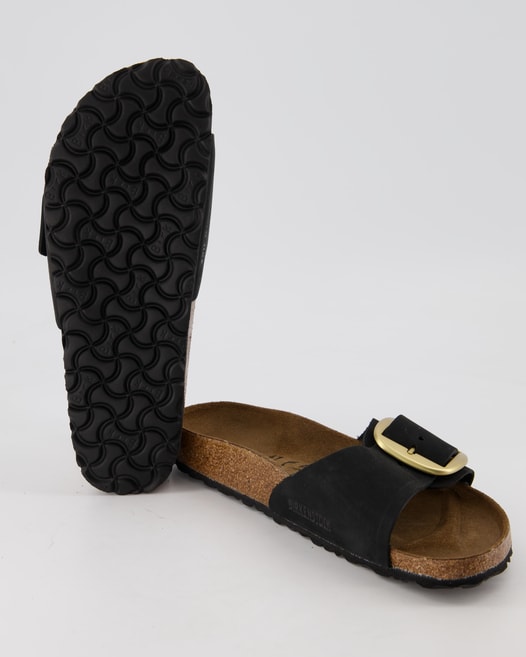 Birkenstock Madrid Big Buckle Pantoletten in Schwarz