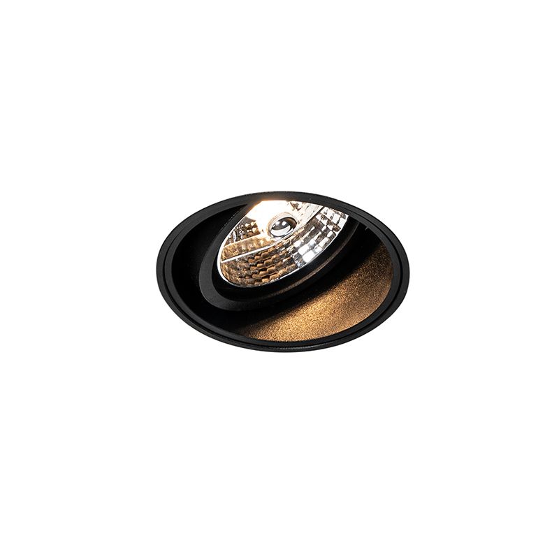 Set van 6 Moderne inbouwspot zwart trimless - Impact 70