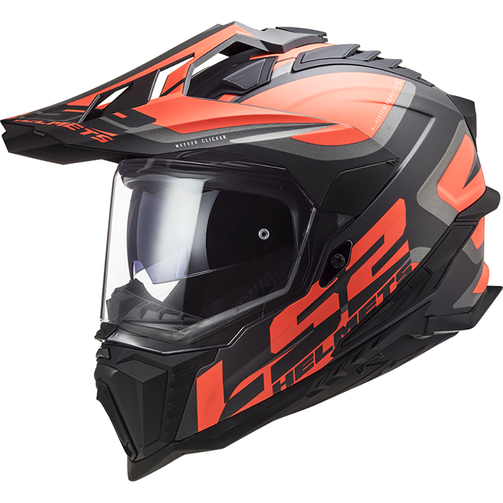 LS2 - Casque MX701 Explorer Alter Noir Mat / Orange fluo