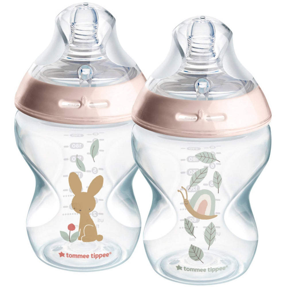 Køb Tommee Tippee Natural Start Baby Flaske 2 X 260 Ml - Deco Pink