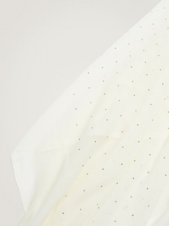 Lenço Cerimonial com Strass - Branco Sujo