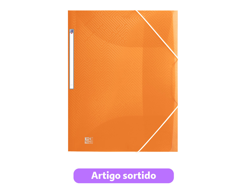 CAPA POLIPROPILENO A3 OXFORD URBAN COM ELÁSTICO CORES SORTIDAS