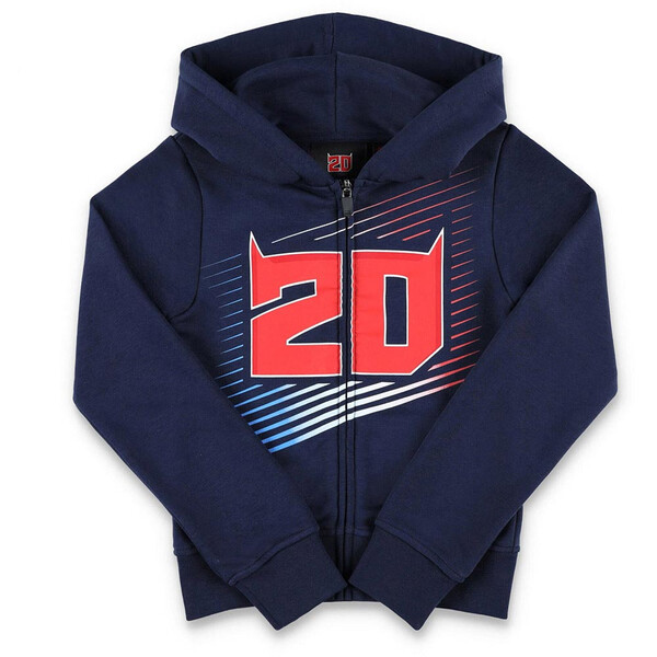 Fabio Quartararo - Sweat zippé à capuche enfant FQ20 Bleu / Rouge