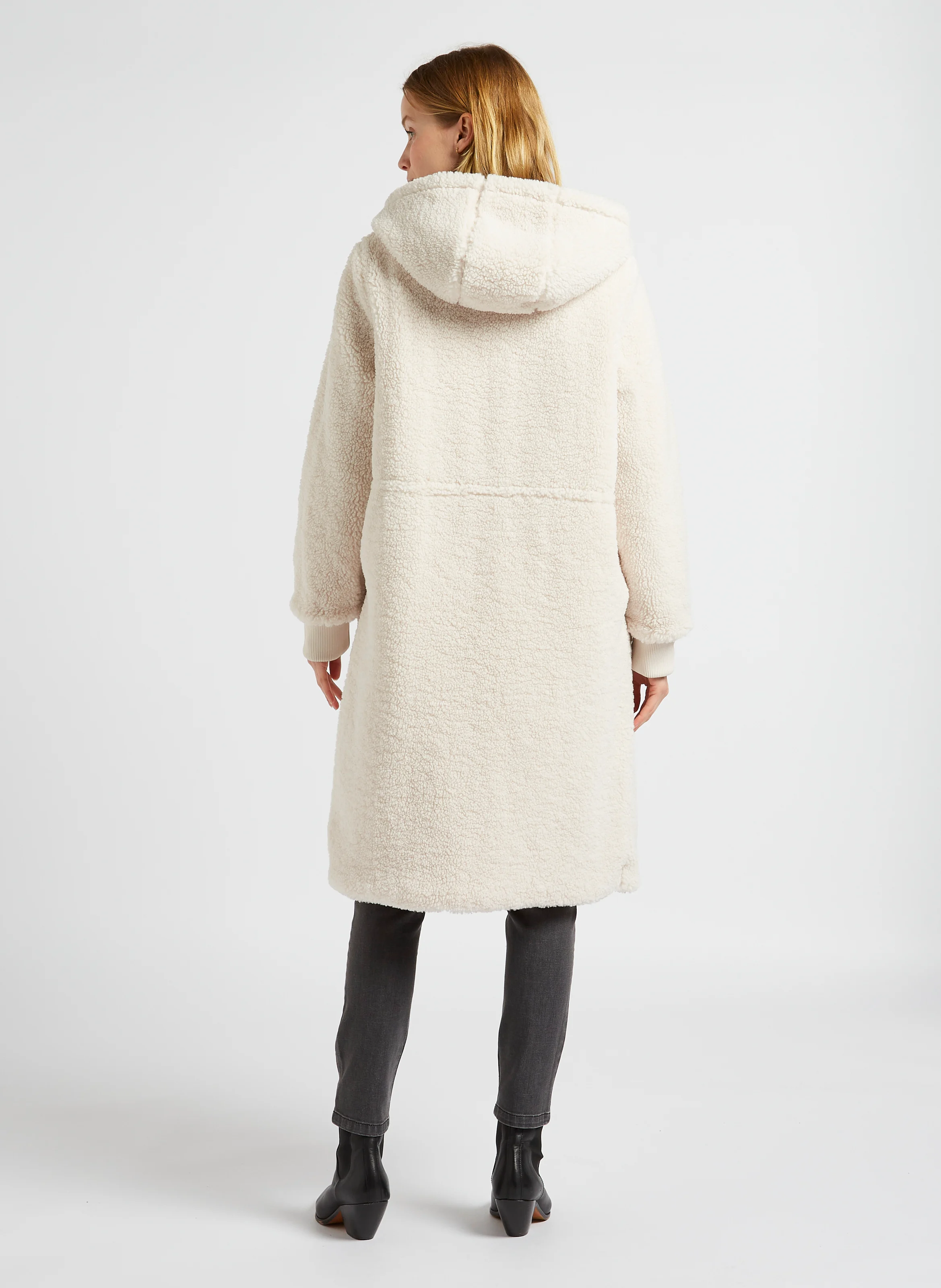 Parka fourrée à capuche| Blanc