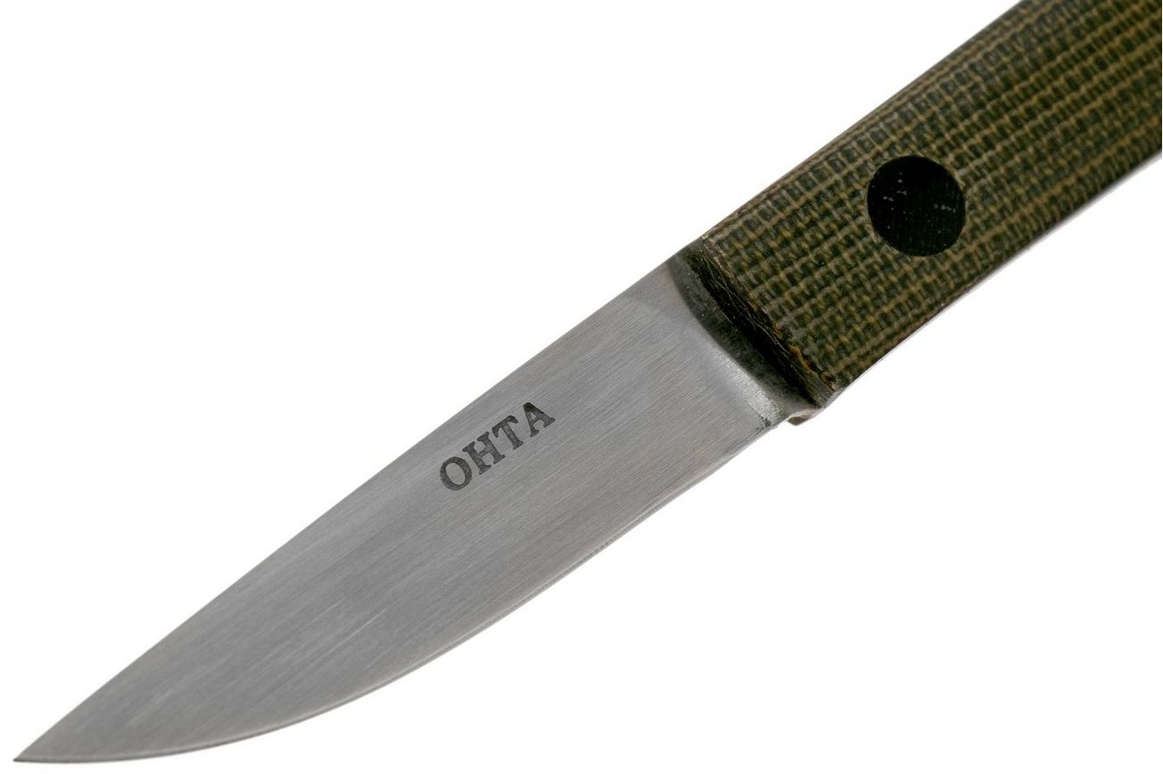 Ohta OFB SS 50 Green Canvas Micarta vaststaand mes