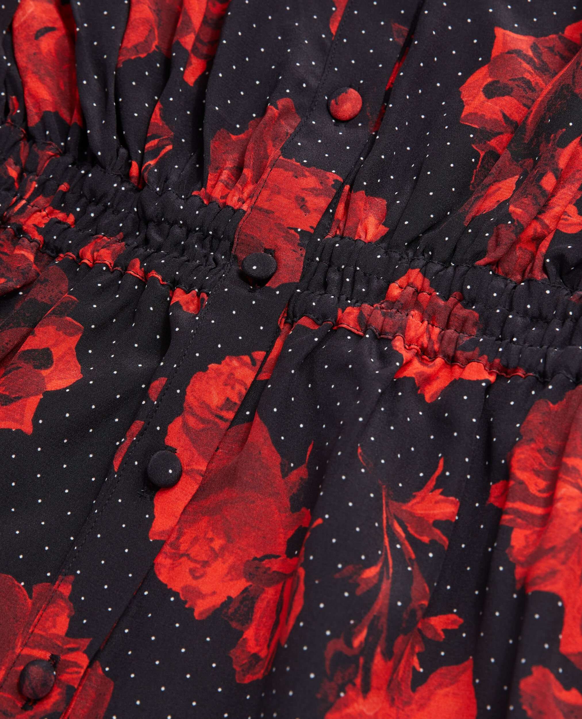 Robe chemise courte imprimée en soie