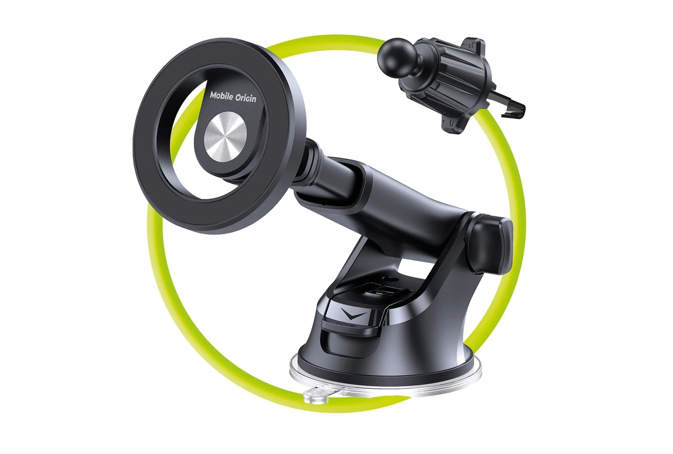 2in1 Universal Magnetische MagSafe Auto KFZ 360° Dashboard und Lüftungsgitter Smartphone Halterung inkl. Magnet Ring - Schwarz