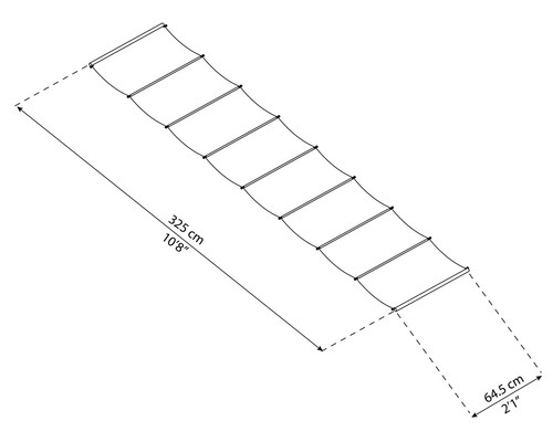Palram-Canopia kabelspanzonnescherm - schaduwset voor terrasoverkapping Stockholm 370x340 cm (5 stuks 64,5x340 cm) wit