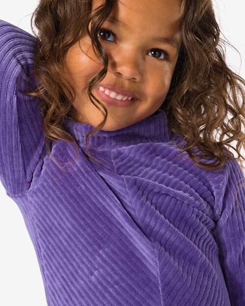 robe enfant en velours côtelé violet