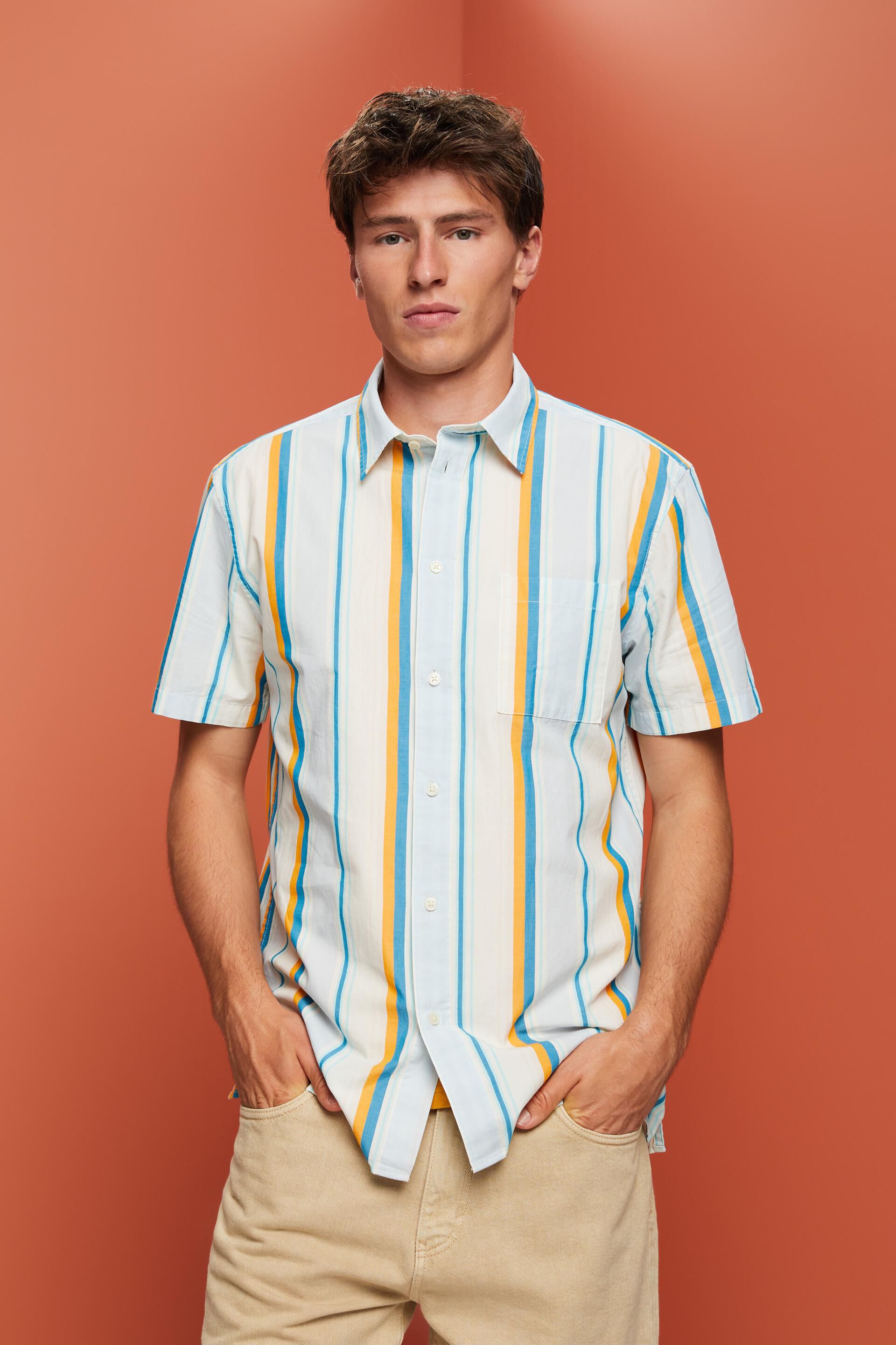 Chemise à manches courtes animée d’un motif, 100 % coton