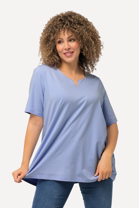 T-Shirt, A-Linie, Tunika-Ausschnitt, Halbarm