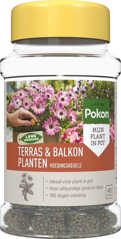 Pokon terras en balkon langwerkende voedingskegels 40st