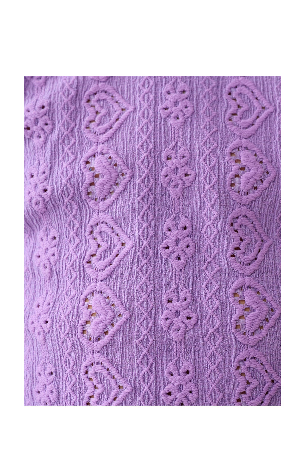 Shoeby top met hartjes en open detail paars