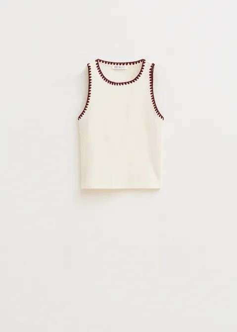 Singlet met borduursel paars (AUBER)