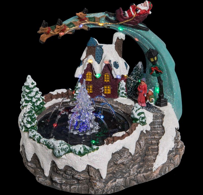 Feeric lights & Christmas - Kerstdorp - Tafereel - Multi - Met LED Verlichting, 20 Lampjes