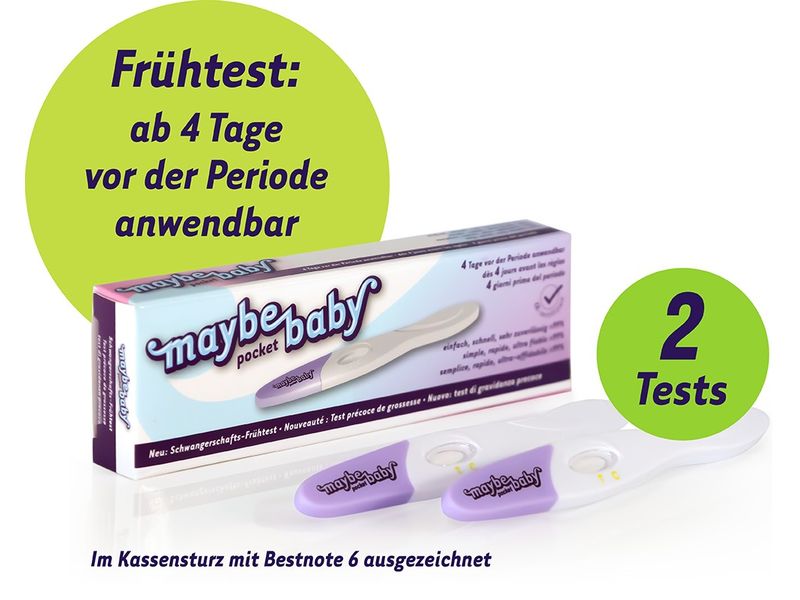 maybe-baby Schwangerschaftstest Pocket Frühtest 2er Pack Schwangerschaftstest Pocket Frühtest