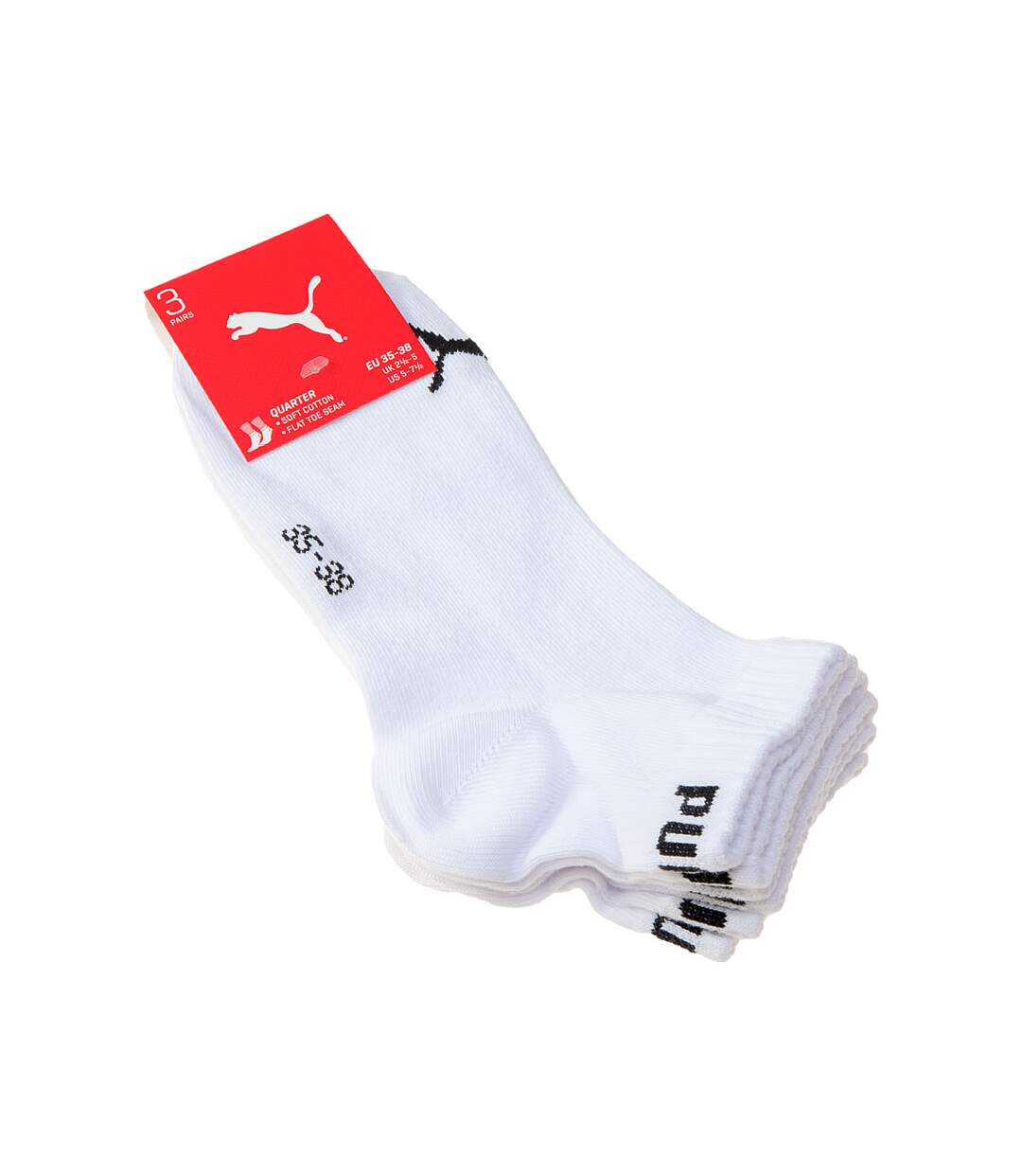Chaussette Basses - Lot de 3 - Talon renforcé - Pointe renforcée - Coutures plates - Sans bouclette - Multisport - Fine - Coton - Blanc