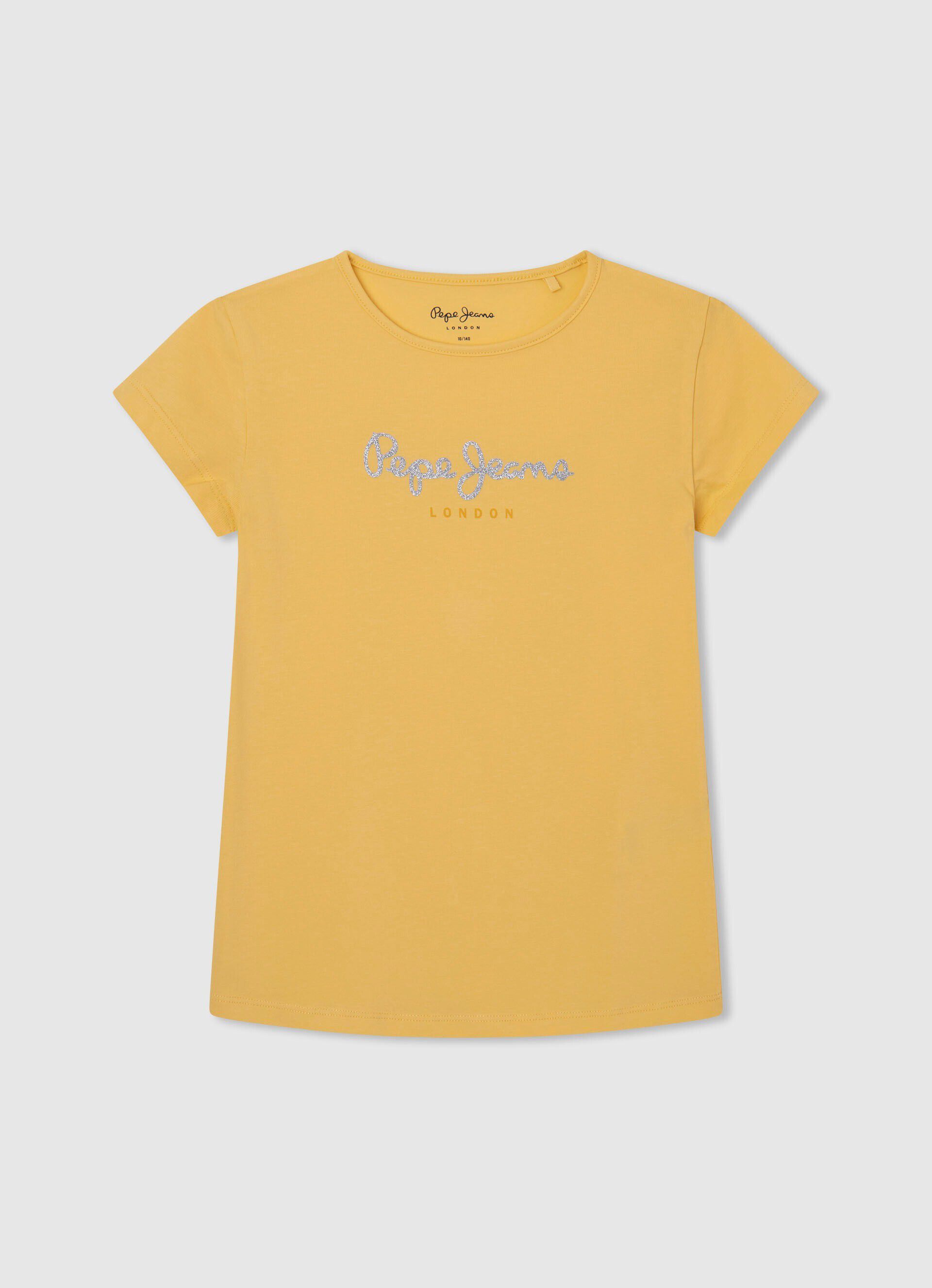 CAMISETA COM LOGOTIPO E DETALHE DE GLITTER - brilhe