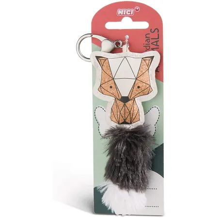 NICI Waschbär Kork-Optik Taschenanhänger aus Kunstleder, 12 cm