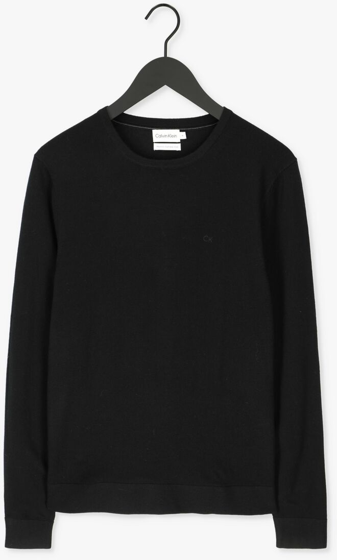 CALVIN KLEIN zwarte calvin klein sweater superior wool crew neck sweater