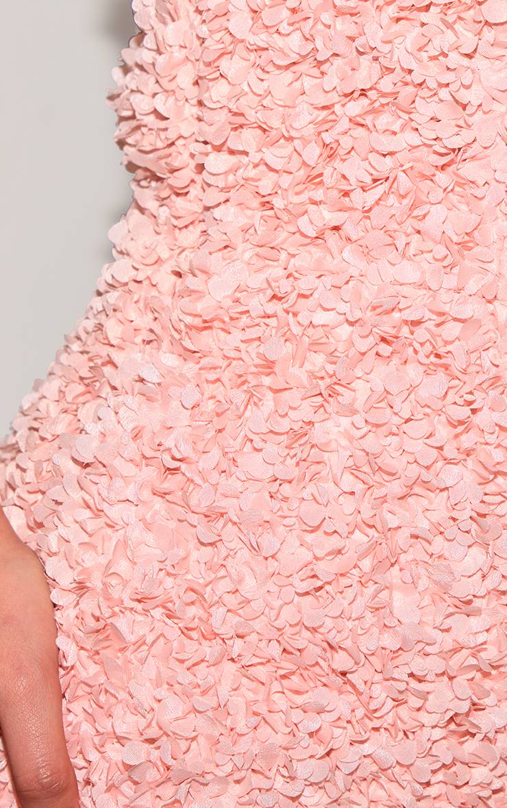 Rose Bébé Robe Mini Bandeau Texturée À Motif Floral Grande Taille