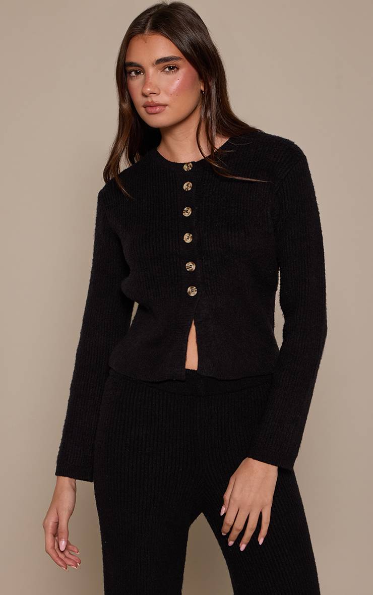 Noir Cardigan À Taille Cintrée