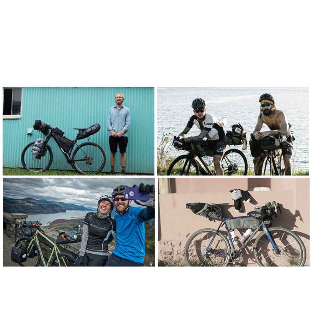 (10L) Wasserfeste Universal Gravel Bike Satteltasche für das Fahrrad / Velo - Schwarz