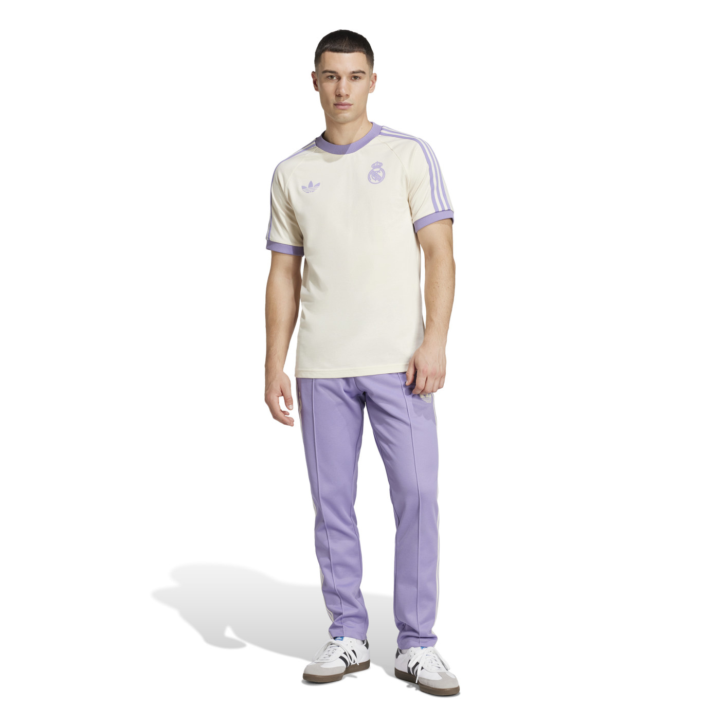 Adidas Real Madrid Culturewear T-Shirt 2024-2025 Gebroken Wit Lichtpaars