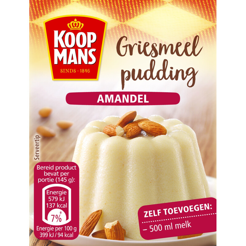 Koopmans Griesmeelpudding amandel