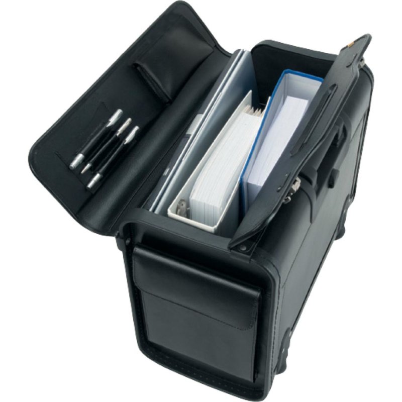 Valise pour pilotes SILVANA, simili cuir, noir
