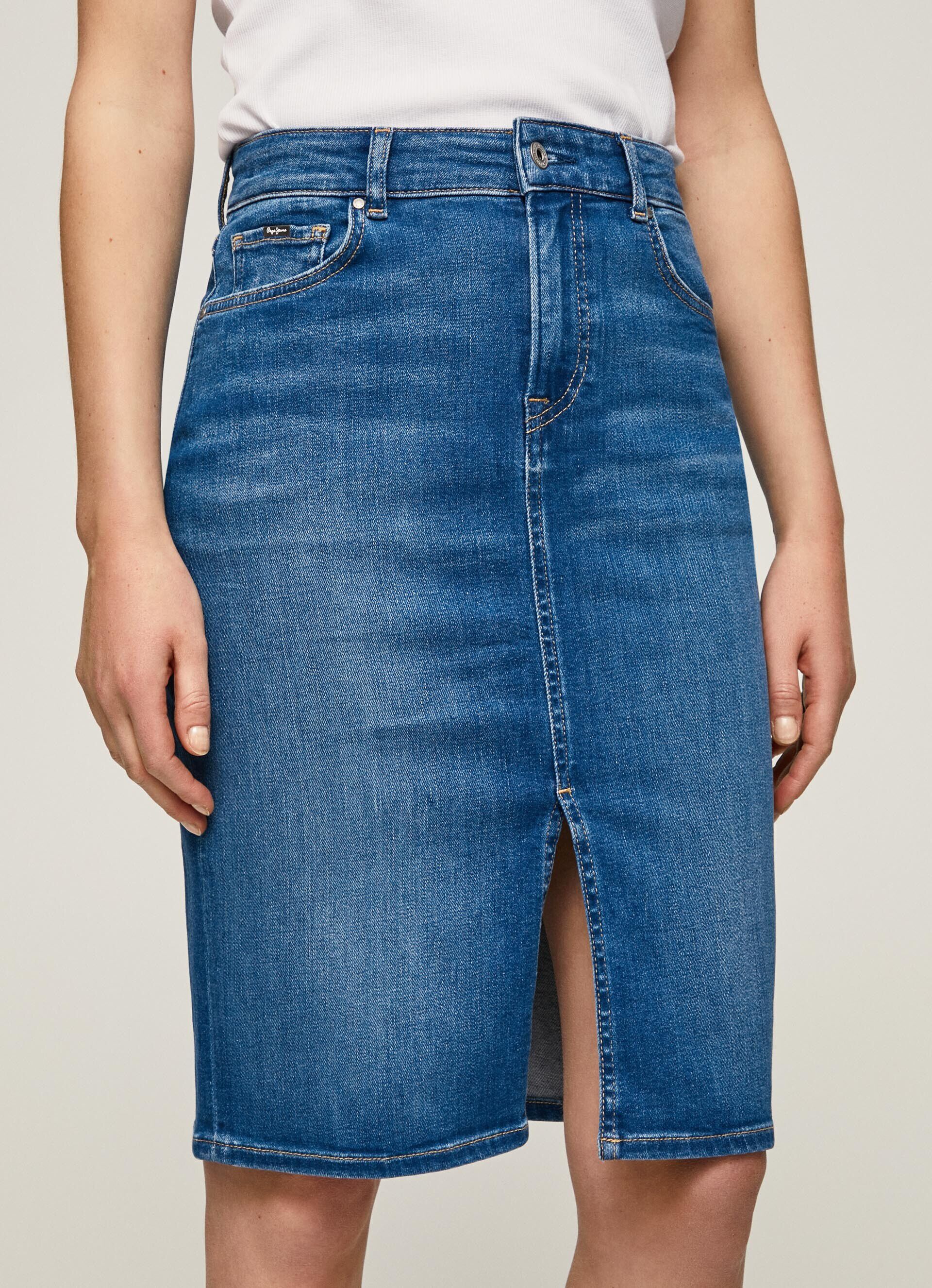 Saia jeans de corte regular - jeans