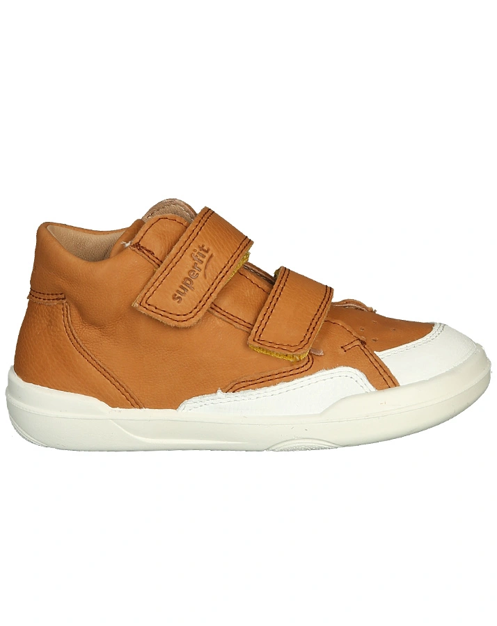 Leder-Lauflernschuhe SUPERFREE - BOY in braun/weiß