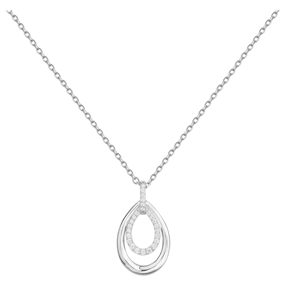 Collier en Argent avec oxyde de zirconium blanc