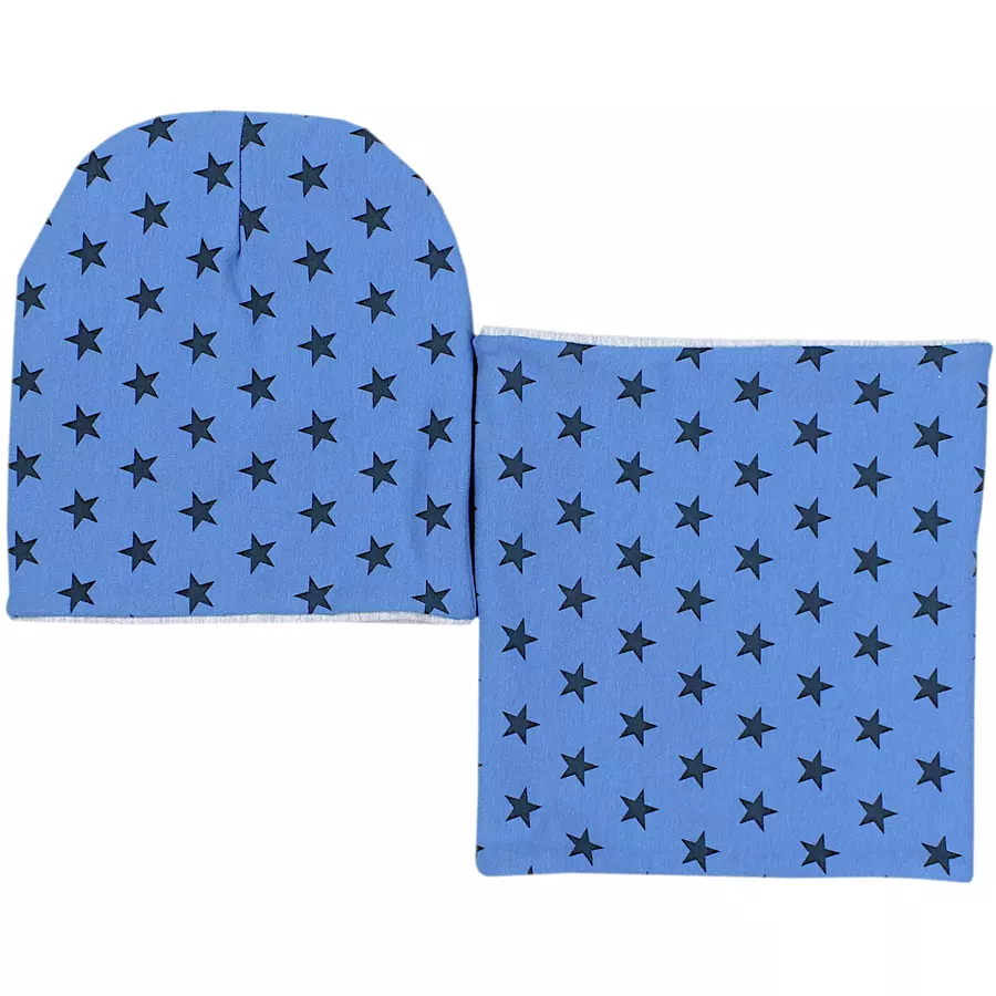 TupTam Unisex Kinder Beanie Mütze Schlauchschal Set graublau