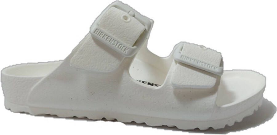 Birkenstock Witte Rubberen Slipper Dubbele Gespsluiting White