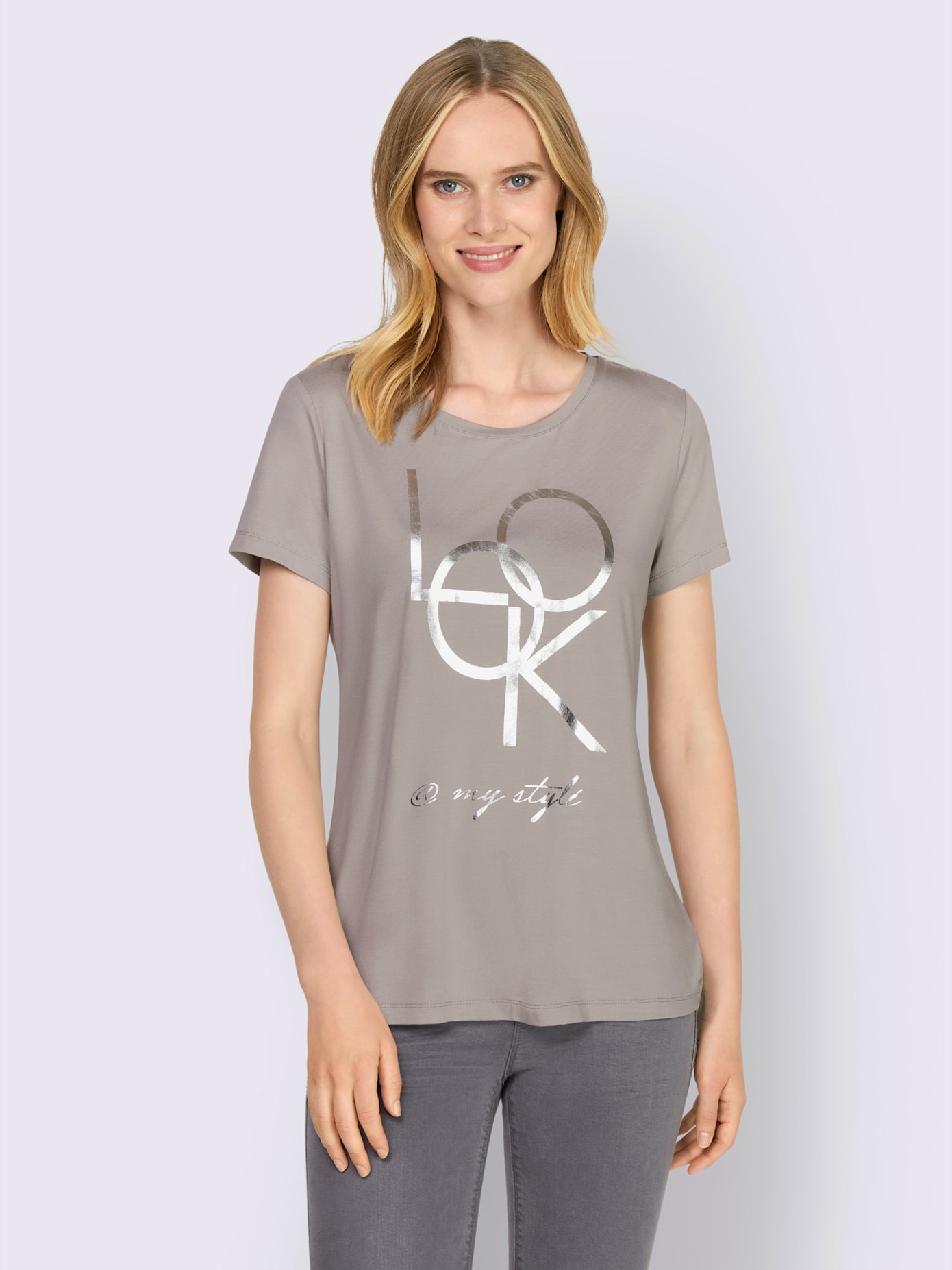 T-shirt imprimé transfert couleur argenté