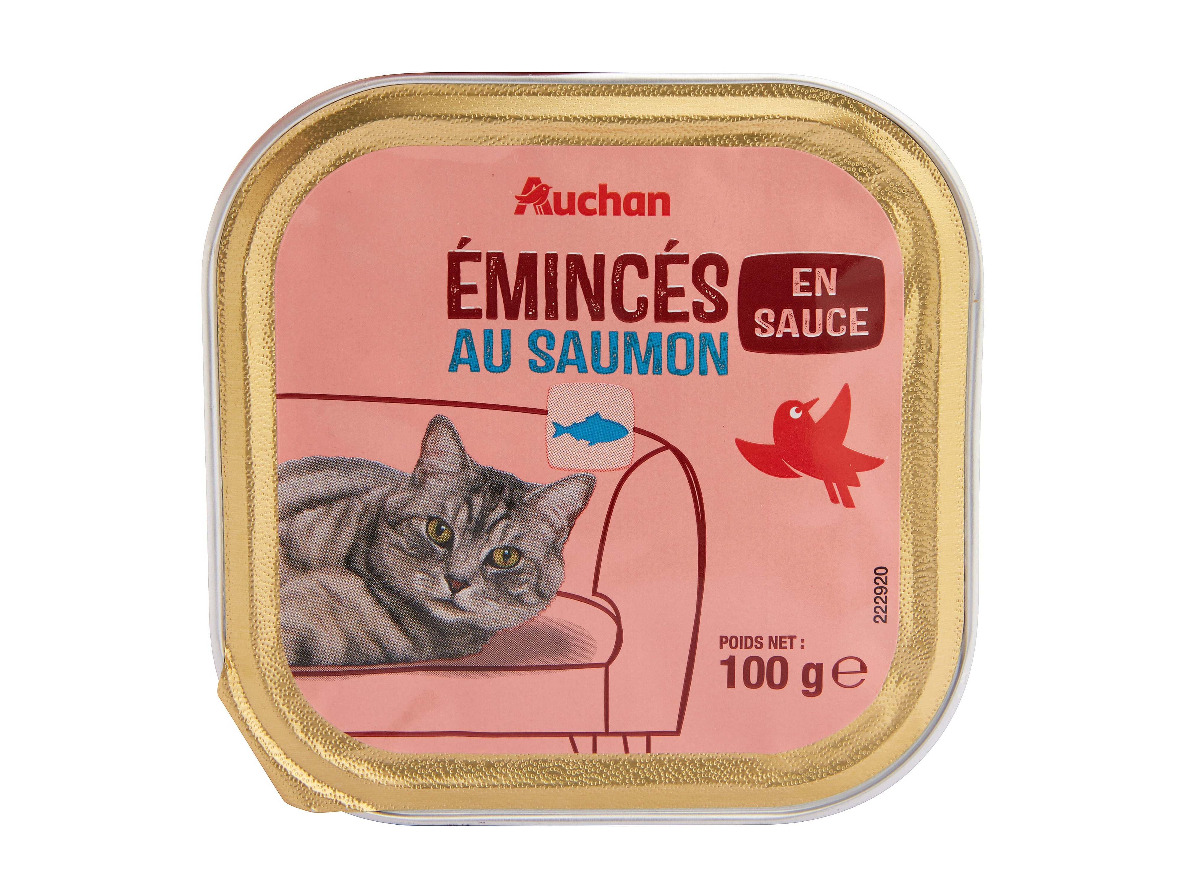 COMIDA HÚMIDA PARA GATO AUCHAN PEDAÇOS EM MOLHO COM SALMÃO 100G