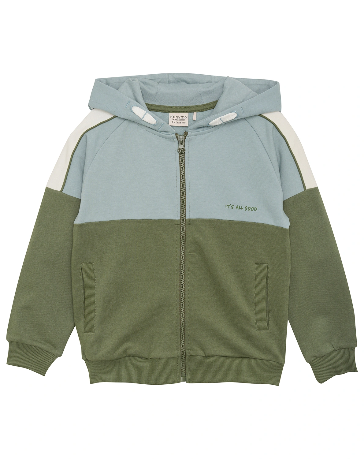 Kapuzen-Sweatjacke IT'S ALL GOOD in olivine