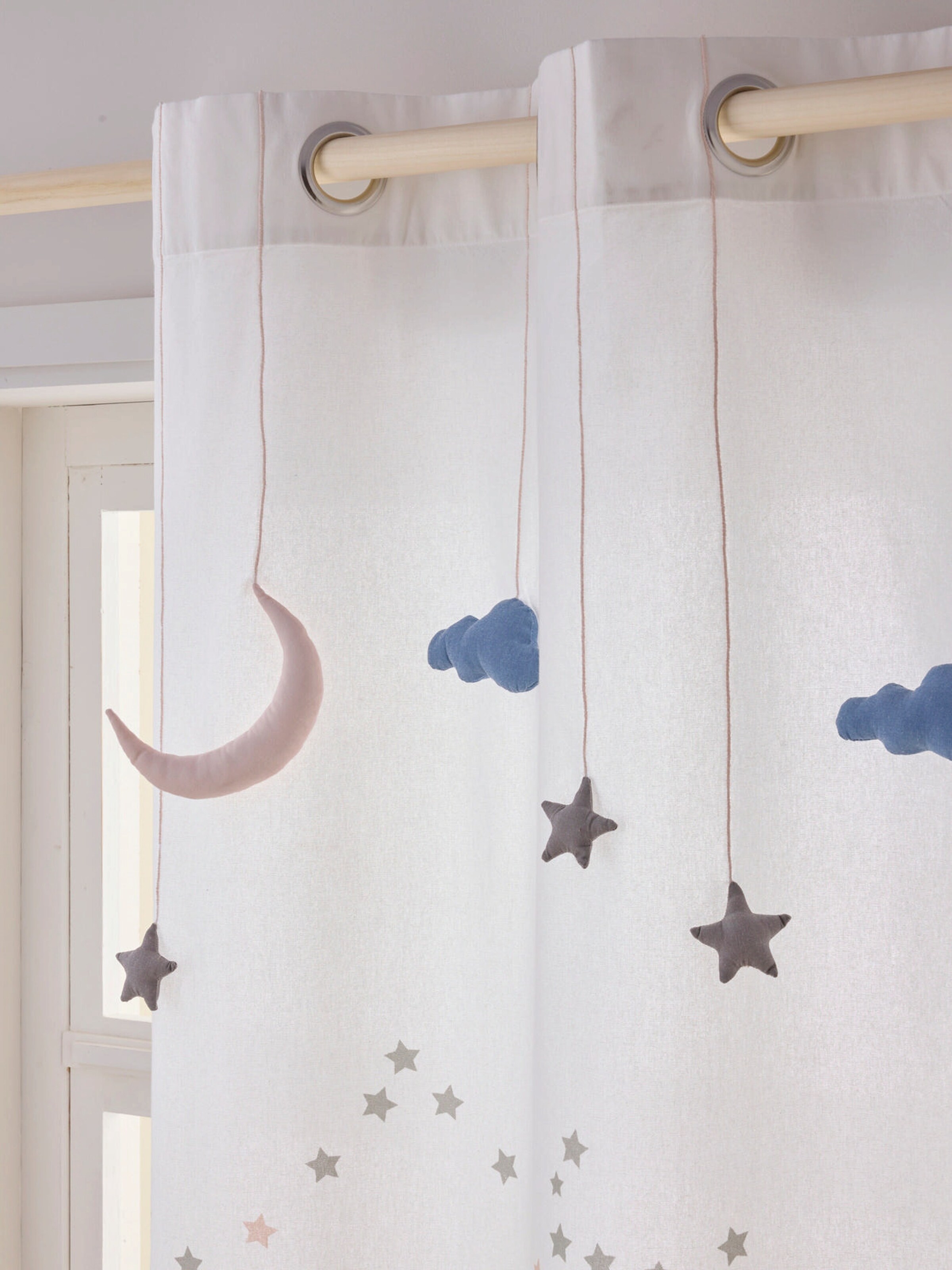 Vertbaudet Kinderzimmer Vorhang MOND & STERNE weiß