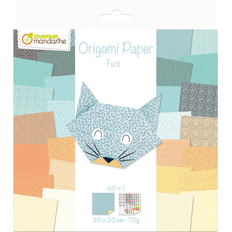 Origamipapier Fell, 20.8 x 23.5 cm, assortiert, 60 Blatt