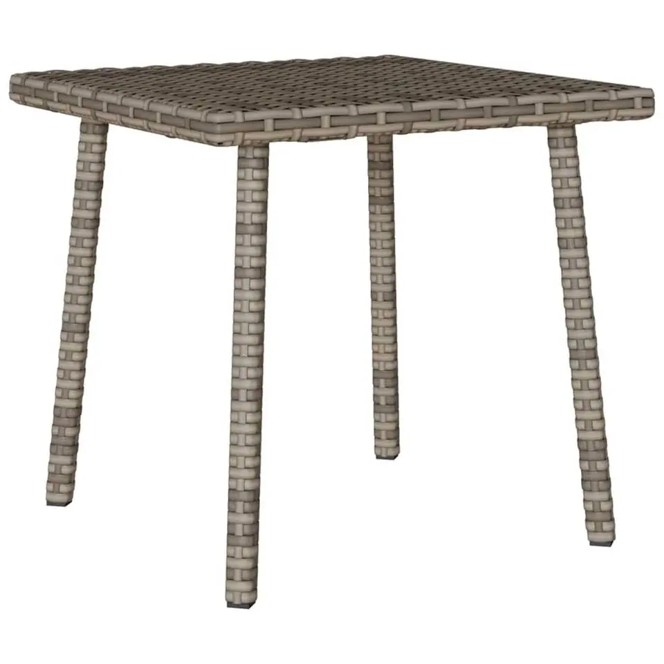 vidaXL - Tuin Salontafel - Grijs - Poly rattan - 40 x 40 x 37 cm