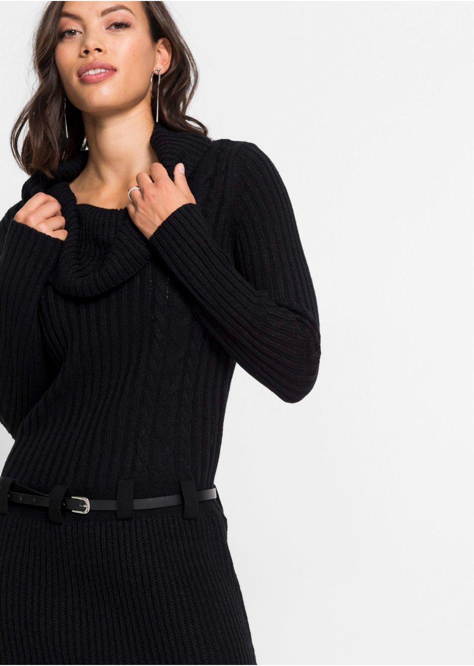 Robe en maille ceinturée