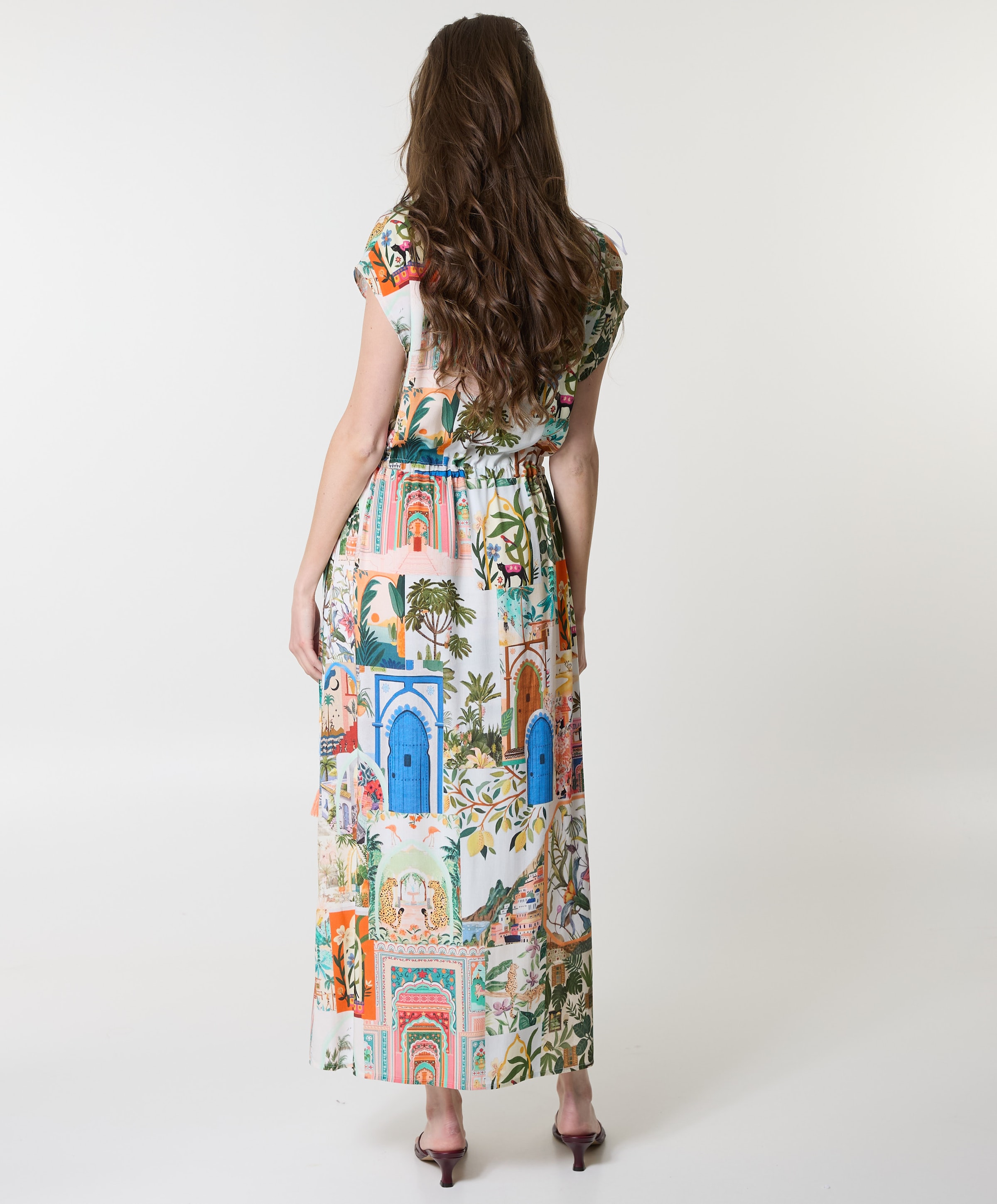 Geisha Dames jurk multicolor