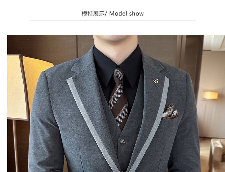 Deepwood - Set: Reversblazer + Vest met knopen + Pantalon