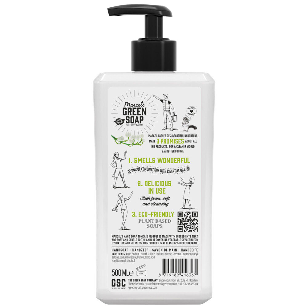 6x Marcel's Green Soap Handzeep Tonka & Muguet500 ml