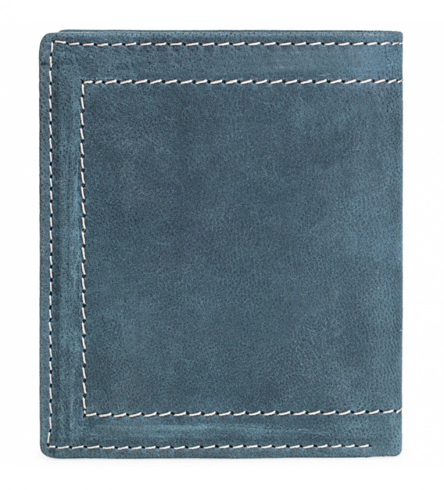 Carteira de couro Lois 201520 Azul - 9 x 11 cm -
