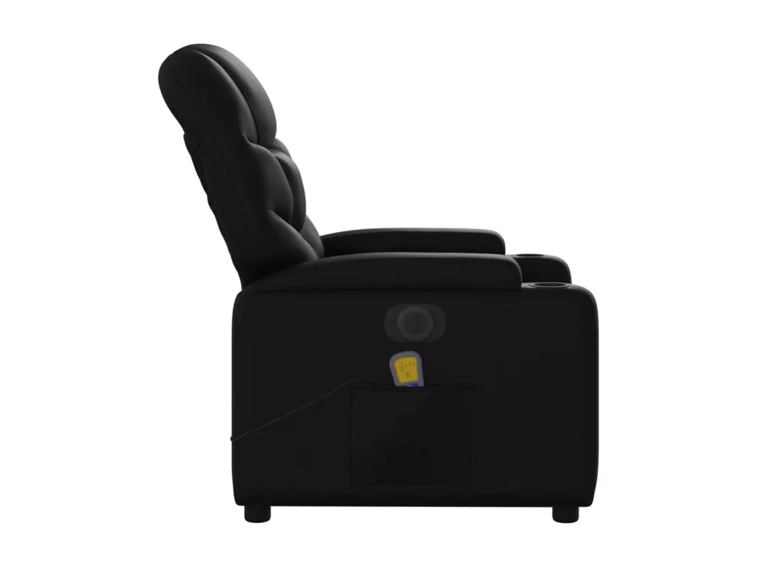 Fauteuil massant inclinable électrique noir similicuir
