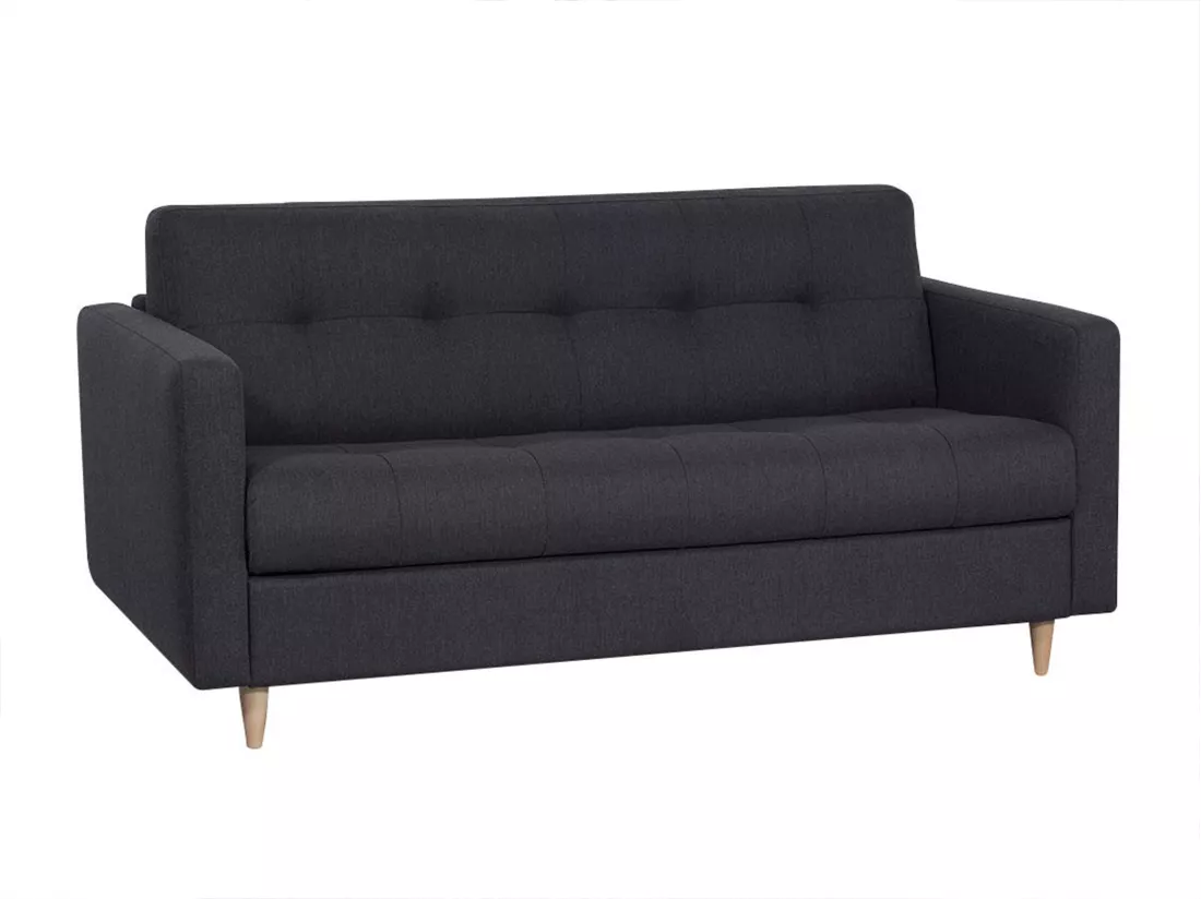 Canapé 3 places convertible express en tissu GANOA - Anthracite
