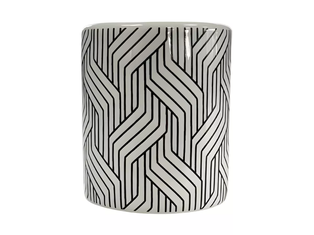 Set de salle de bain 4 pièces en céramique Noir et blanc