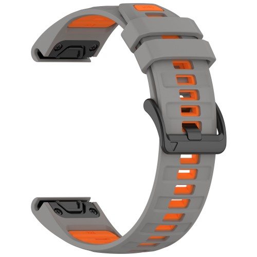 Garmin Descent MK2i Silikon Quickfit Armband mit Dornschliesse (Gelenkumfang: 170-220 mm) - Grau / Orange